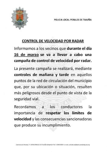 CONTROL DE VELOCIDAD POR RADAR